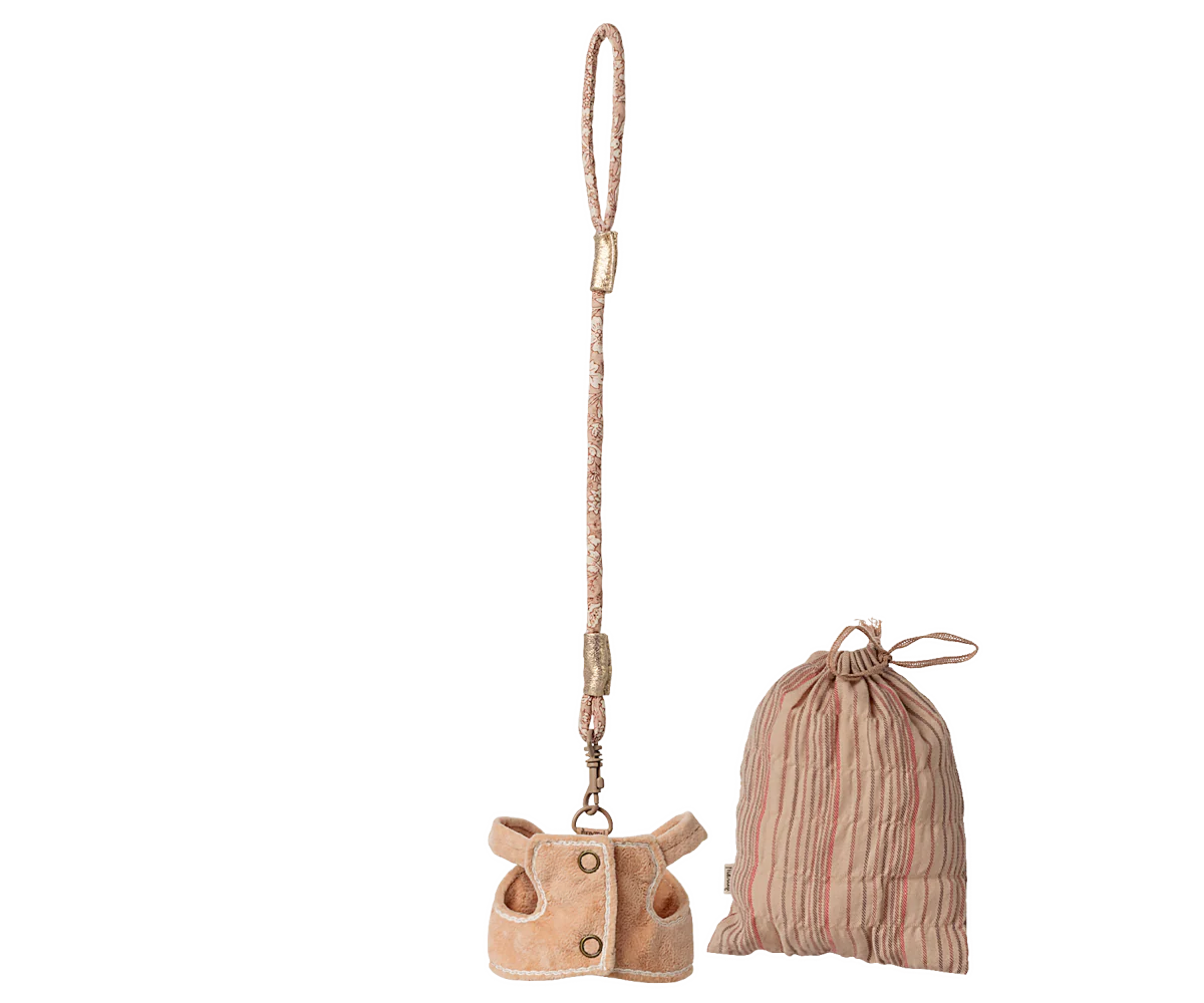 Beige drawstring bag with a matching pouch on a white background |Sleeping bunny supply, Harness | Maileg UK