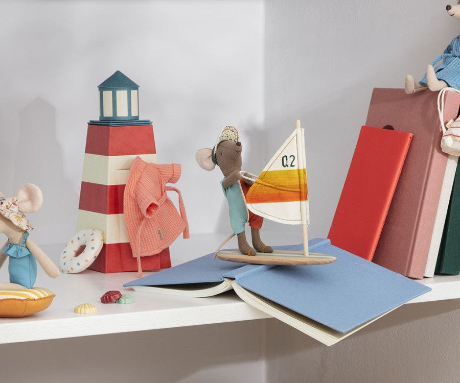 Surfer mouse riding a wave of imagination | Collectable Maileg toys
