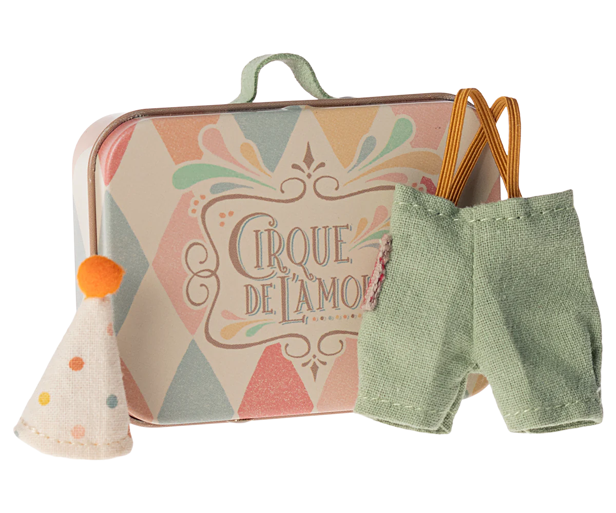 Maileg Clown clothes in suitcase, Little brother mouse | Maileg UK