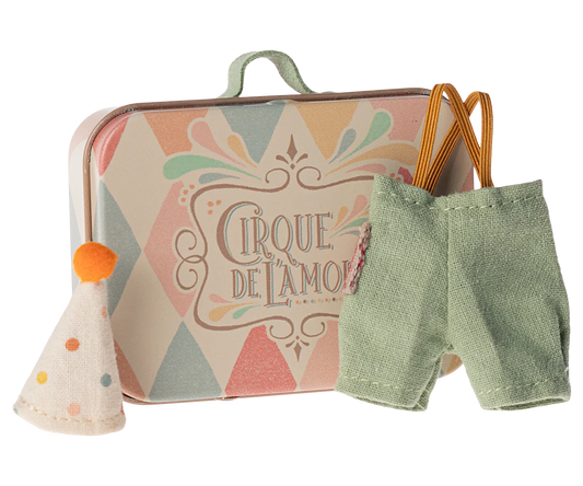 Maileg Clown clothes in suitcase, Little brother mouse | Maileg UK
