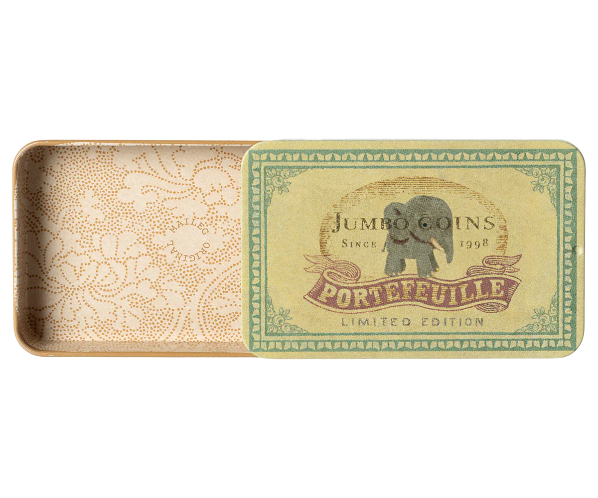 Metal box w. sliding lid, Jumbo coins