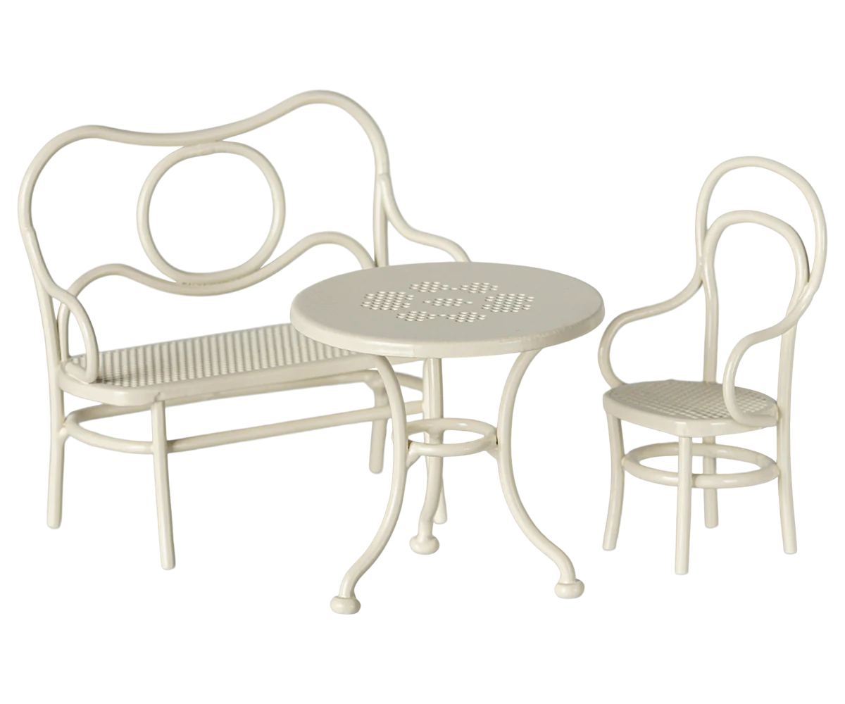 Maileg Café set, Mouse, Small - Off white | Maileg UK