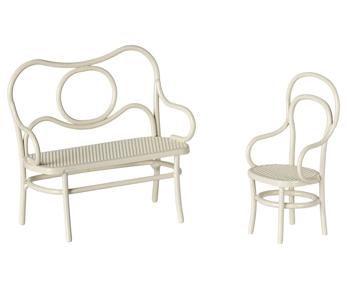 Maileg Café set, Mouse, Small - Off white | Maileg UK