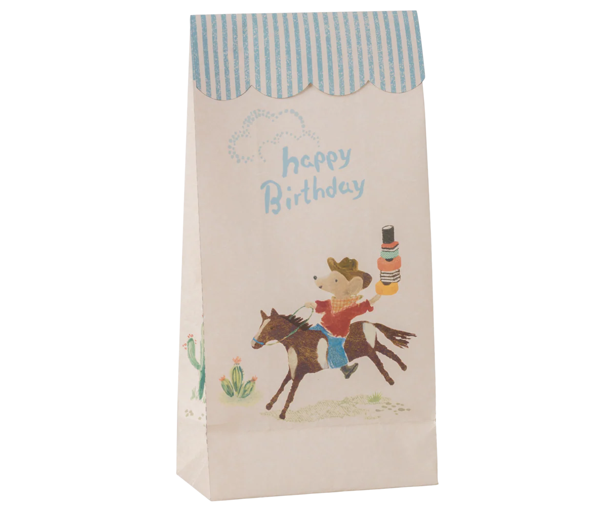 Goodie bag - Happy birthday - Cowboy, 12 pcs.