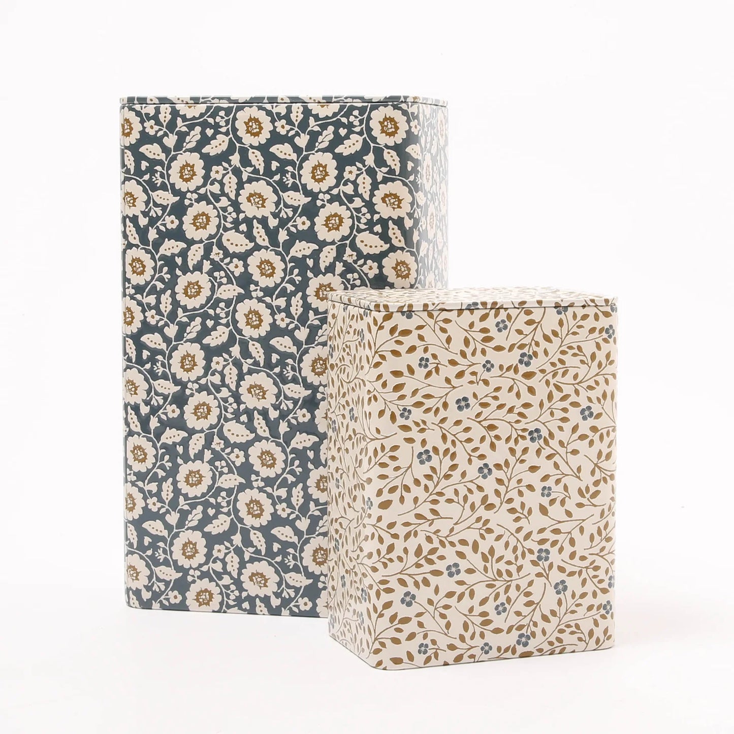 Metal box, Flowers - 2 pcs set