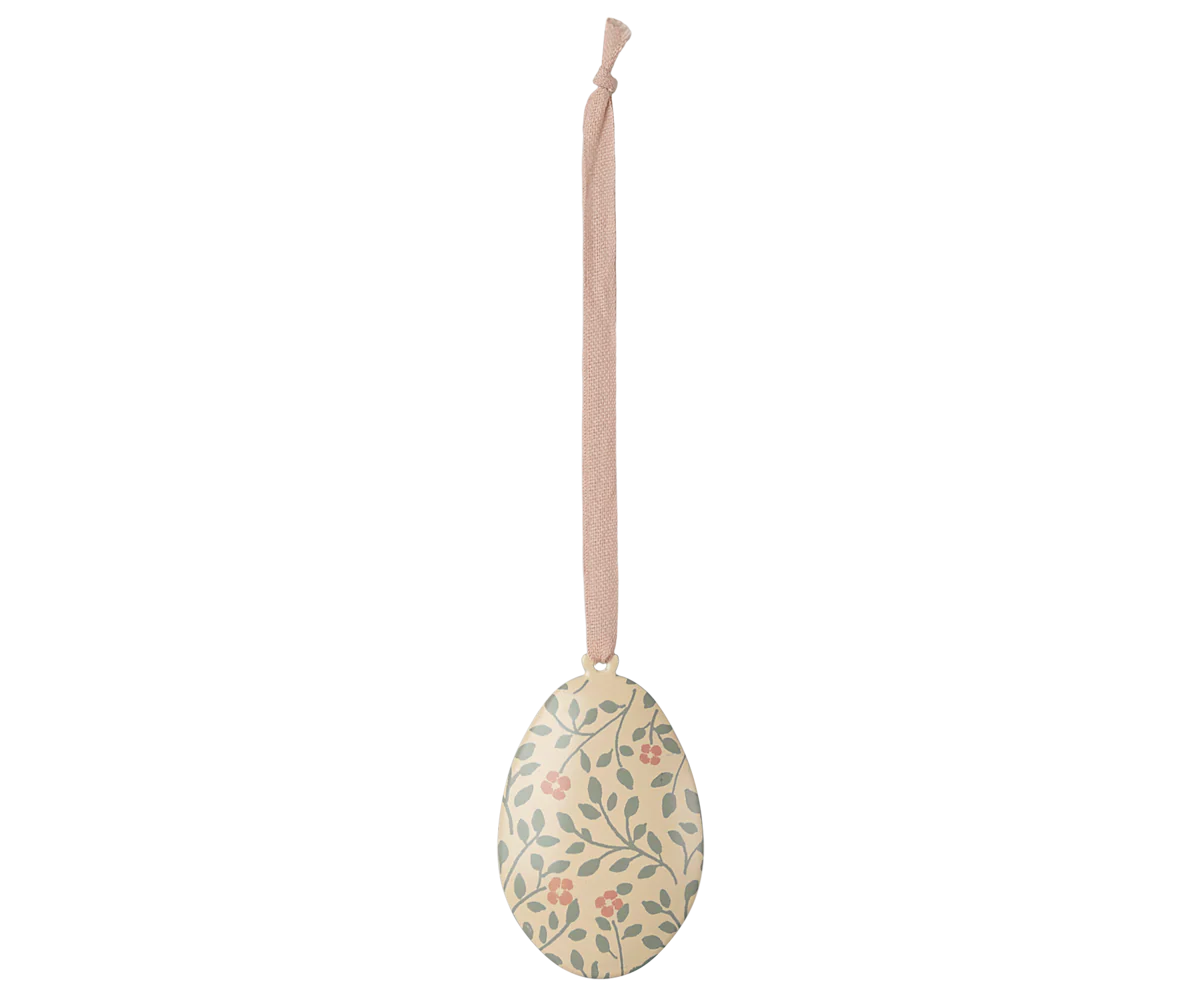 Metal ornament, Easter egg - Branches - Olive