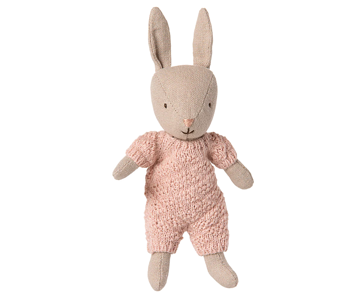 Rabbit, Micro - Sand - Rose knitted suit
