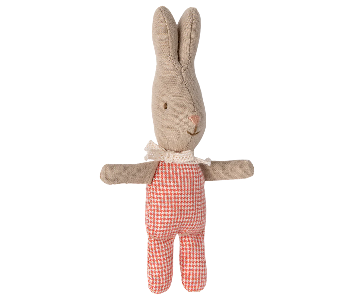 Maileg Rabbit, My - Red check | Maileg UK