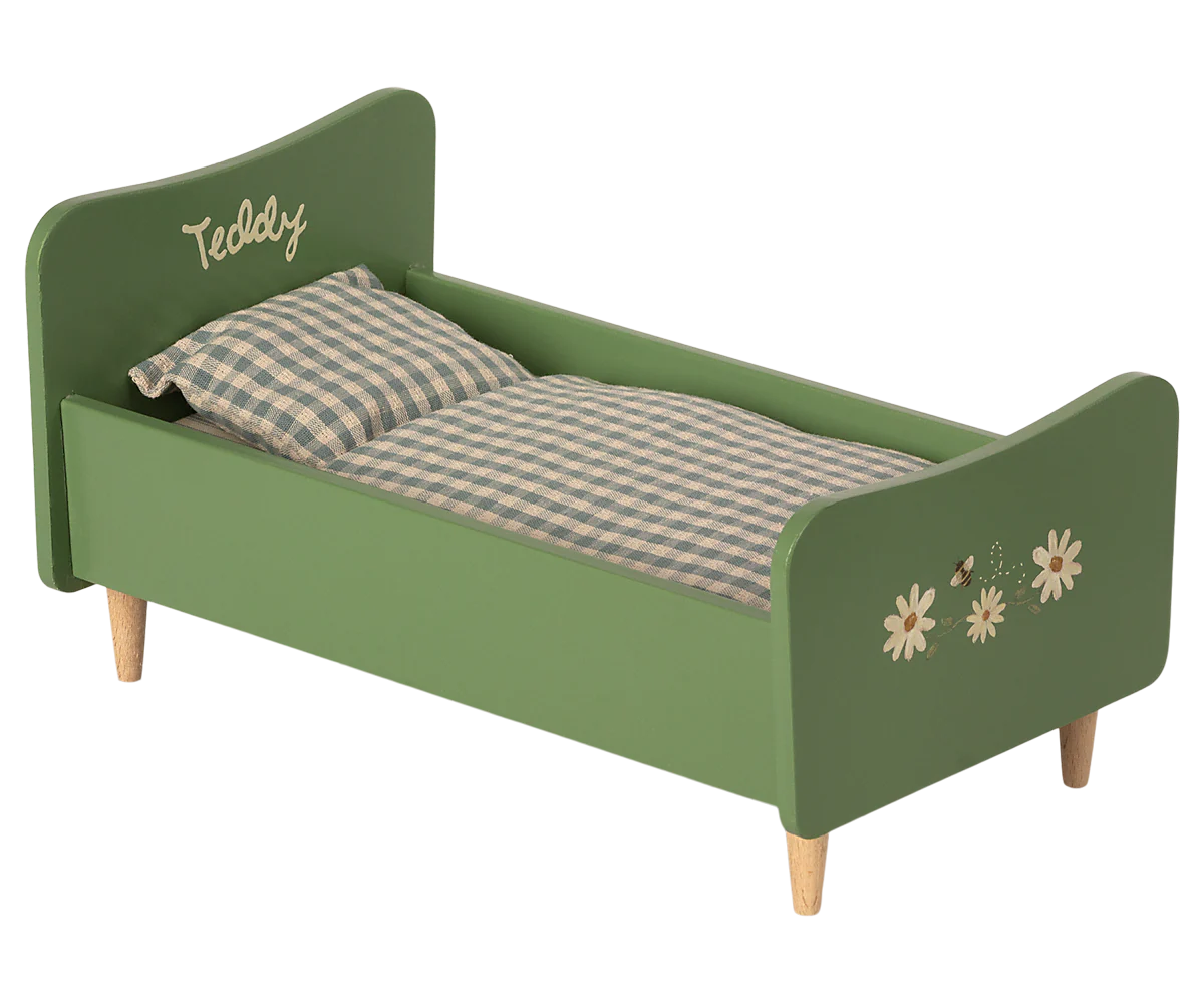 Wooden bed, Teddy dad - Dusty Green