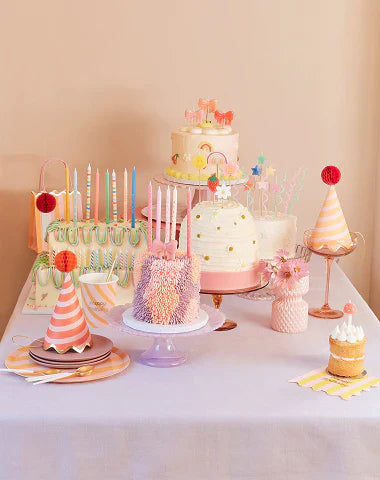 Multi Stripe Candles (x16)