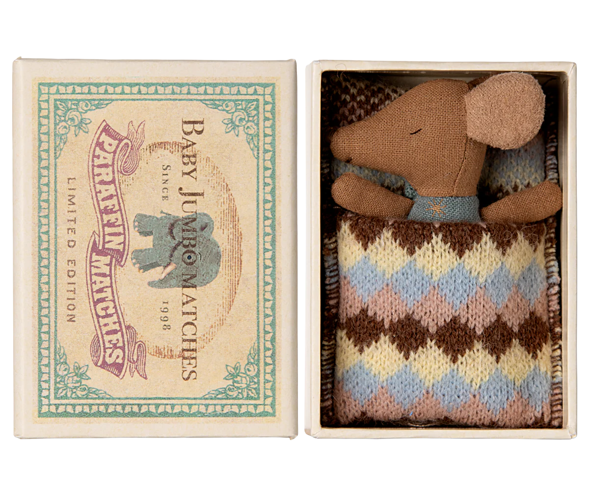 Sleepy Wakey Mouse in Matchbox - Blue | Maileg UK