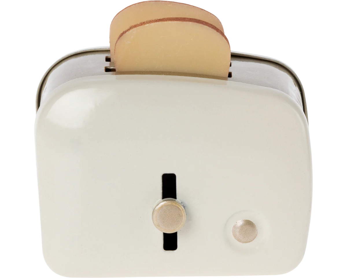 Toaster with bread, Miniature - Off white