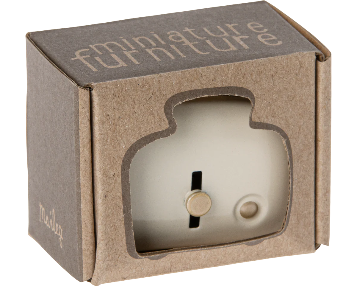 Toaster with bread, Miniature - Off white