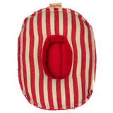 Red and white striped fabric toy with a red center on a white background | Maileg UK