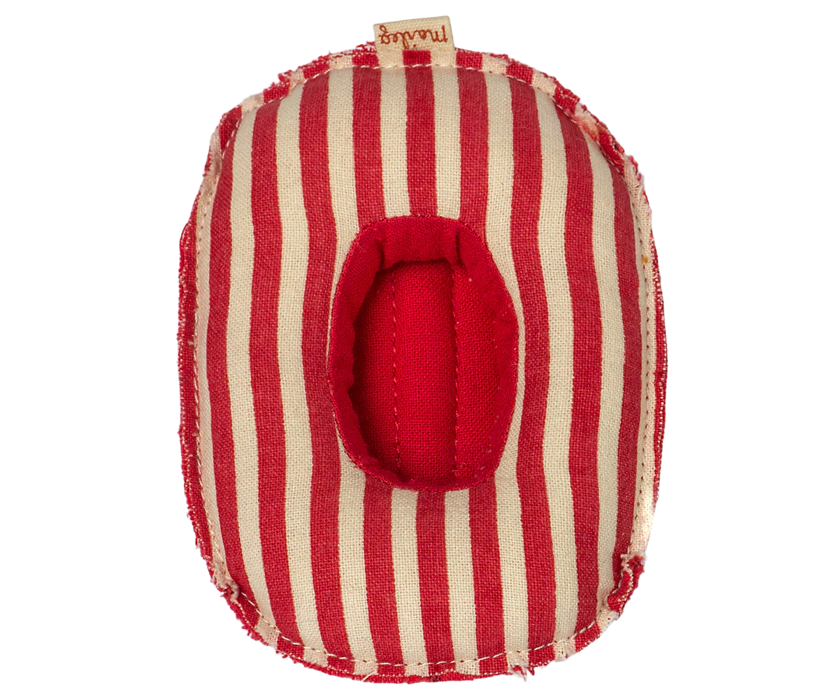 Red and white striped fabric toy with a red center on a white background | Maileg UK