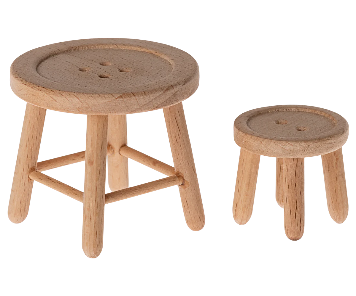 Maileg Table Stool Set | Collectable Dollhouse Miniatures