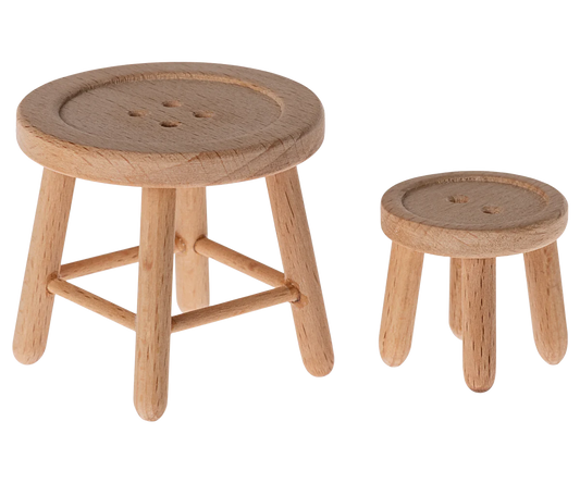 Maileg Table Stool Set | Collectable Dollhouse Miniatures