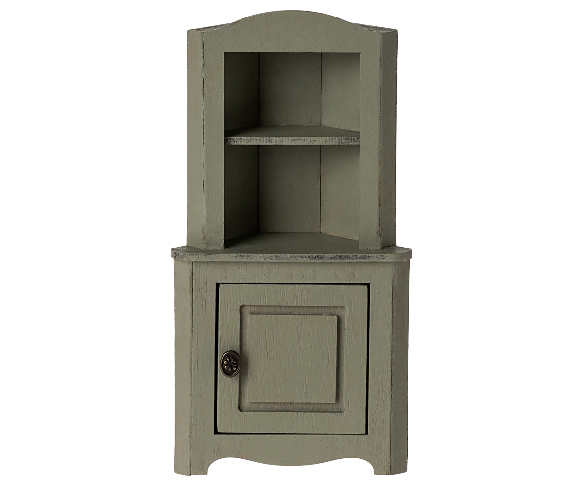 Maileg Mouse corner cabinet in light green | Collectable Dollhouse Furniture