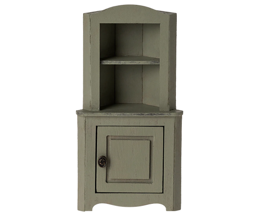 Maileg Mouse corner cabinet in light green | Collectable Dollhouse Furniture