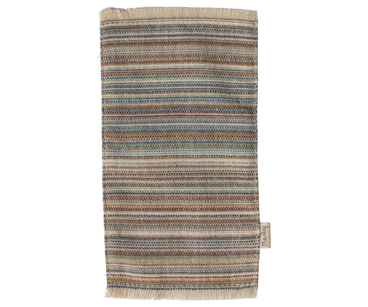 Striped fabric swatch with a neutral color palette on a white background | Maileg UK