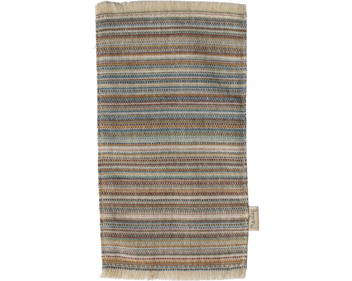 Striped fabric swatch with a neutral color palette on a white background | Maileg UK
