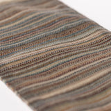 Striped fabric with brown, beige, and blue colors on a white background | Maileg UK