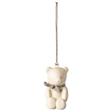 Metal ornament, Teddy bear - Off white/Blue