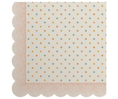Polka dot napkin with scalloped edge on a white background | Maileg UK