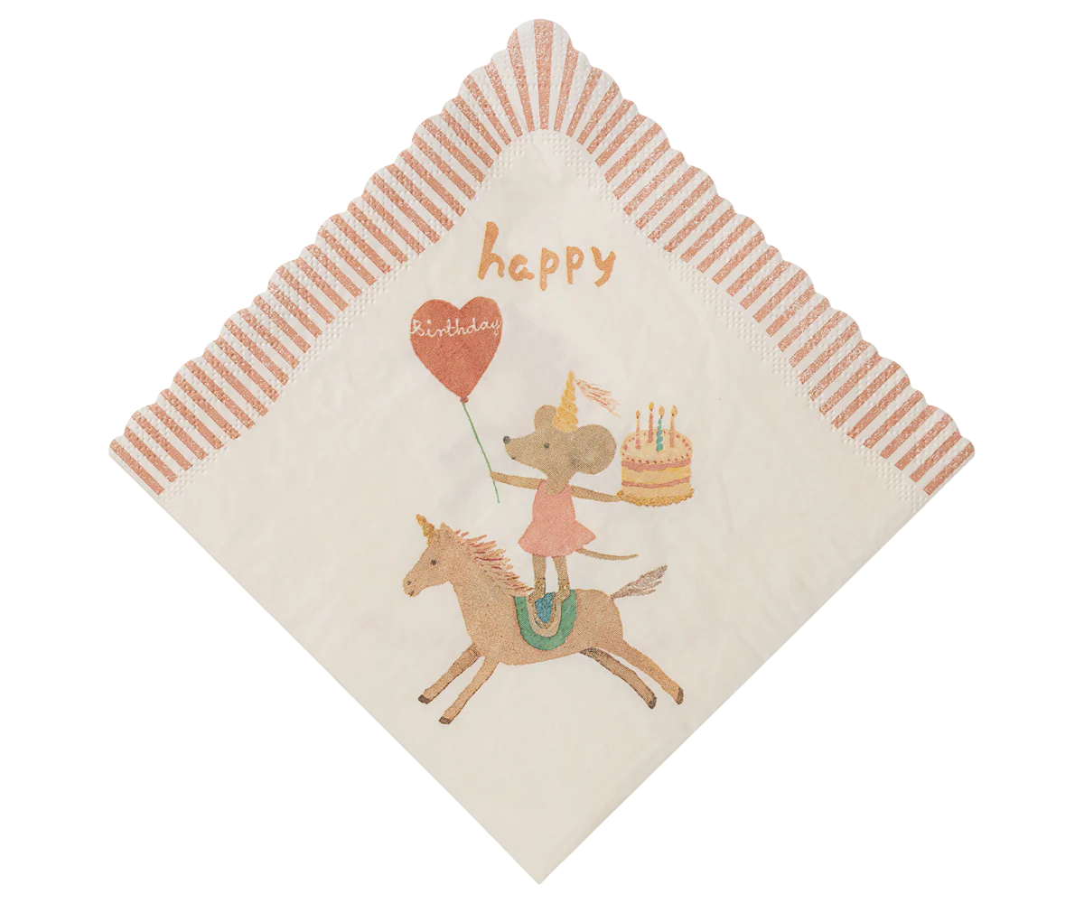 Napkin, Happy birthday - Unicorn