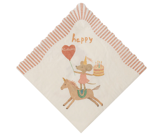 Napkin, Happy birthday - Unicorn