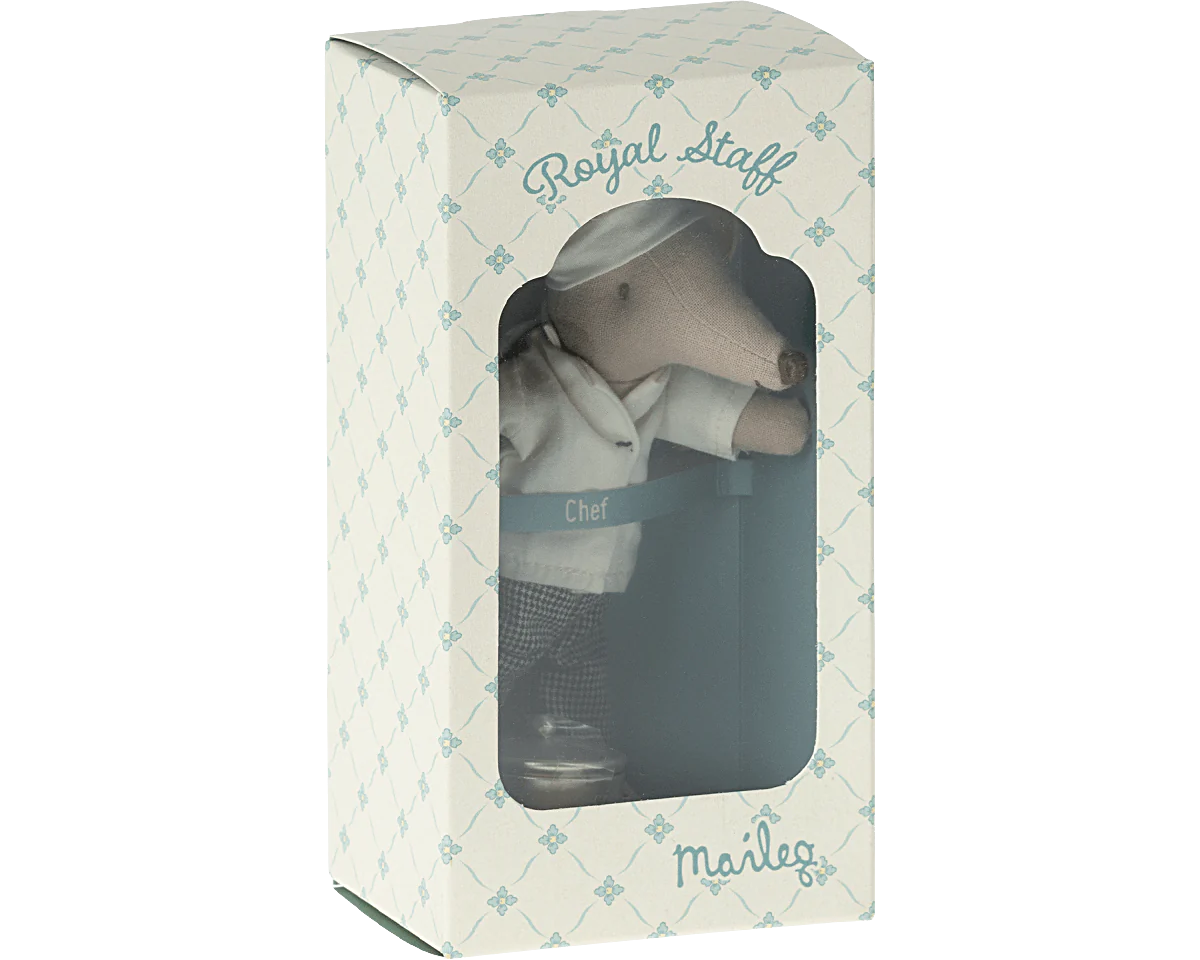 Maileg Chef mouse shown in his packaging | Collectable Heirloom Toys