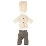Set of mouse chef attire including a jacket, hat, and pants on a white background | Chef clothes, Big sister and big brother mouse | Maileg UK