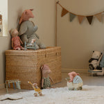 Children's room with wicker basket, plush toys, and decorative elements. | Maileg UK