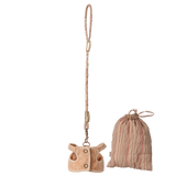 Beige drawstring bag with a matching pouch on a white background |Sleeping bunny supply, Harness | Maileg UK
