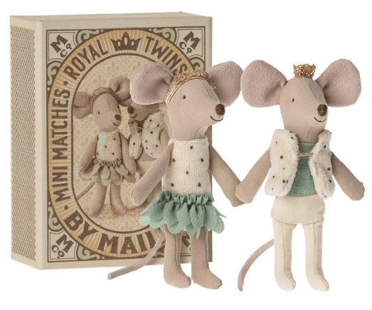 Maileg Royal Twins Mice, Little Sister and Brother in Box