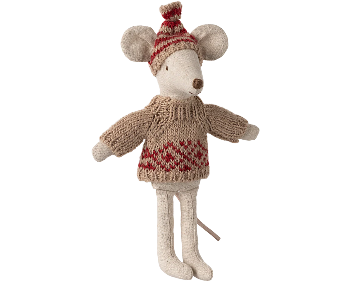 Knitted sweater and hat, Mum mouse