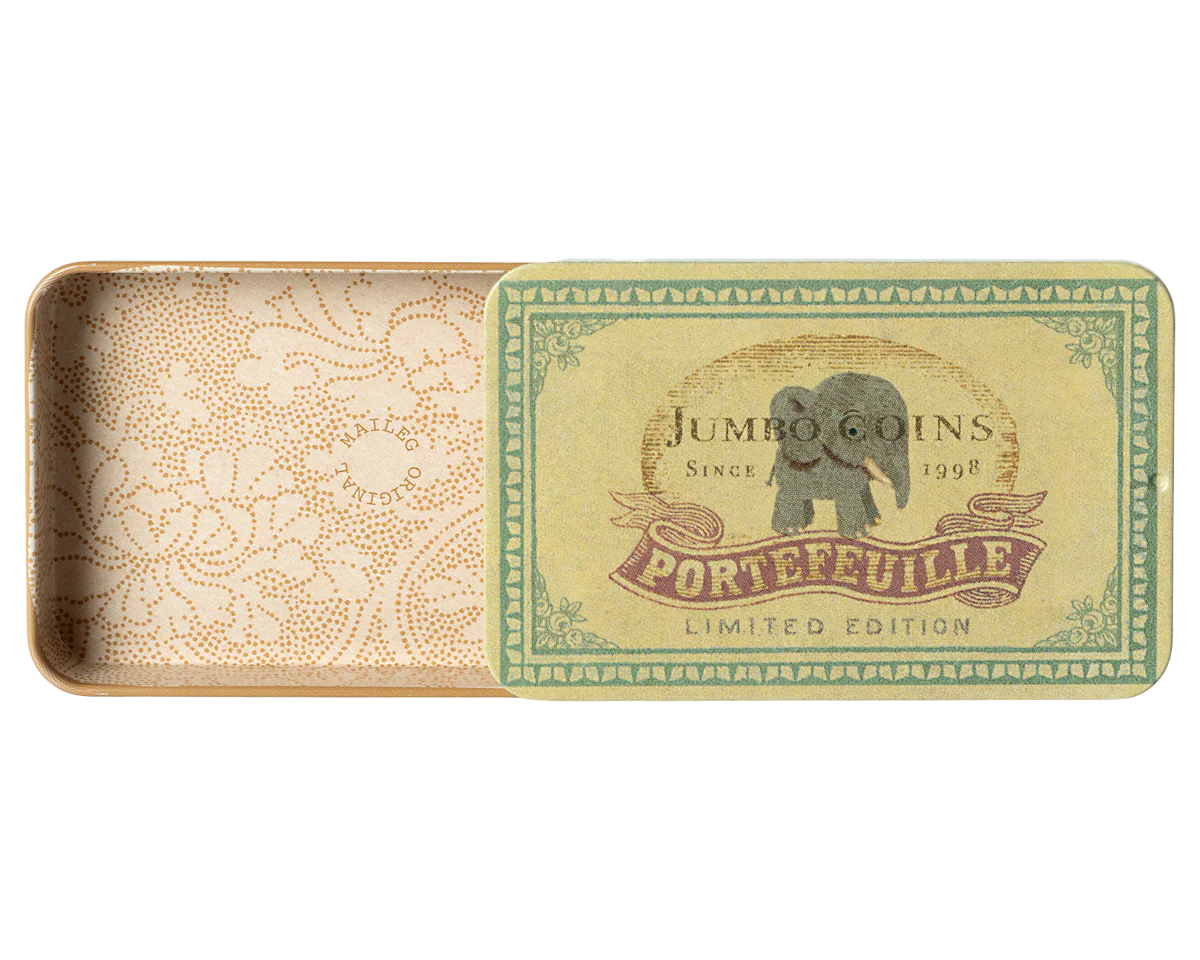 Metal box w. sliding lid, Jumbo coins