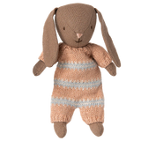 Bunny, Micro - Brown - Dusty rose knitted suit