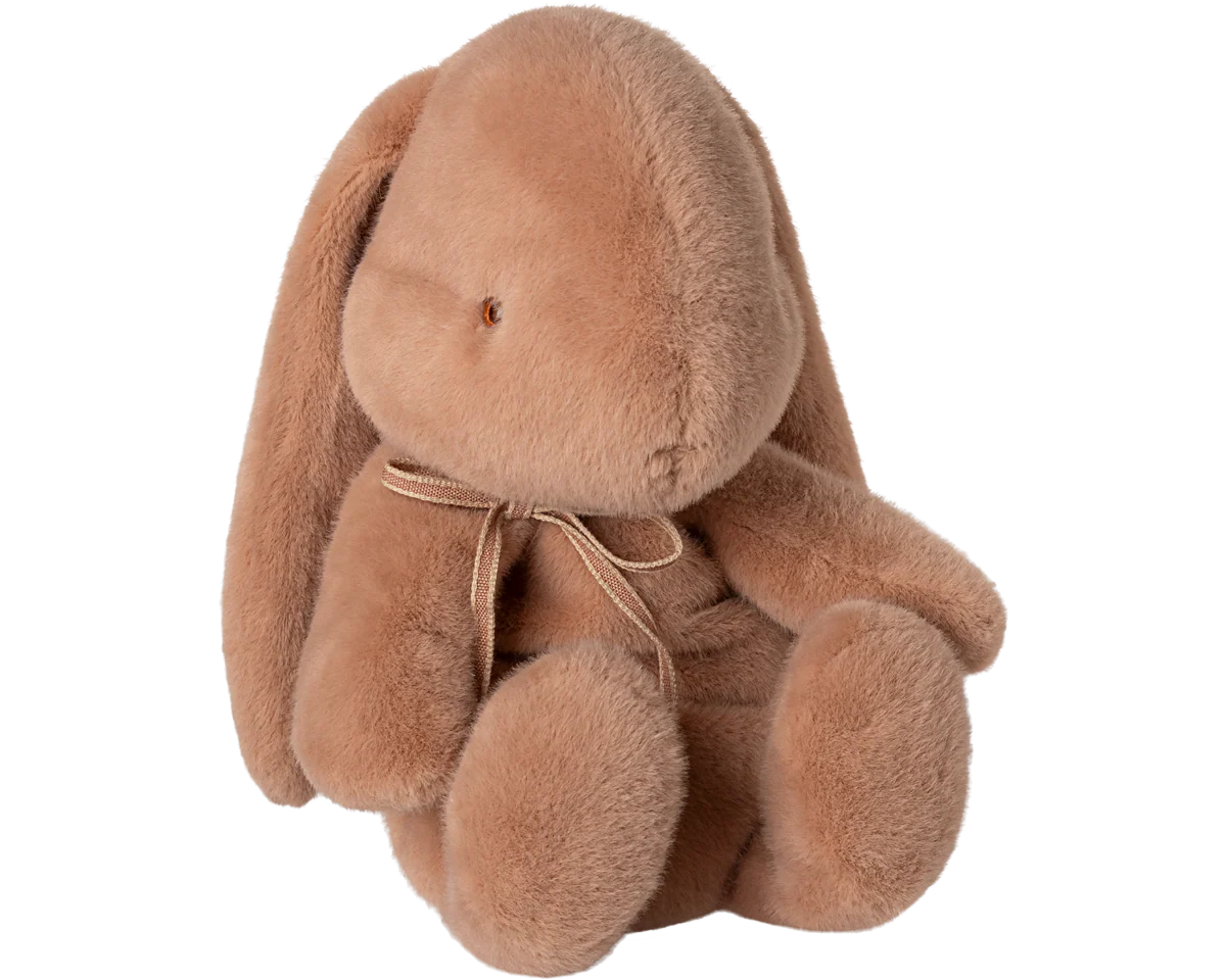 Brown plush bunny toy with a bow on a white background | Maileg UK