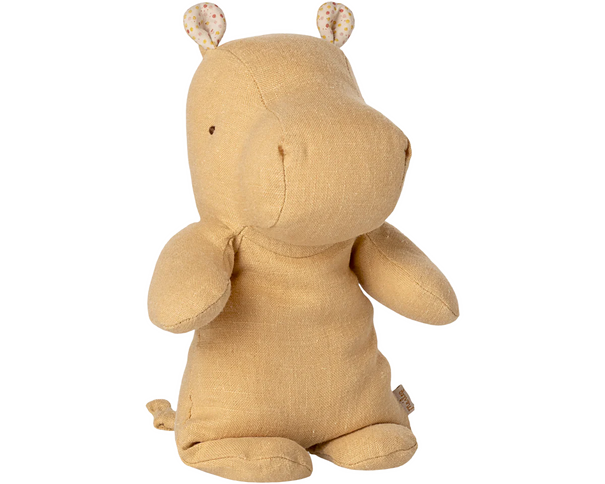 Beige hippo plush toy on a white background | Maileg UK