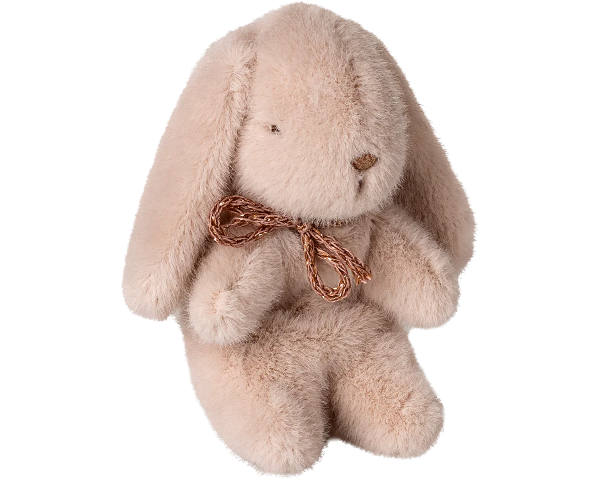 Plush bunny toy with a gold bow on a white background | Maileg UK