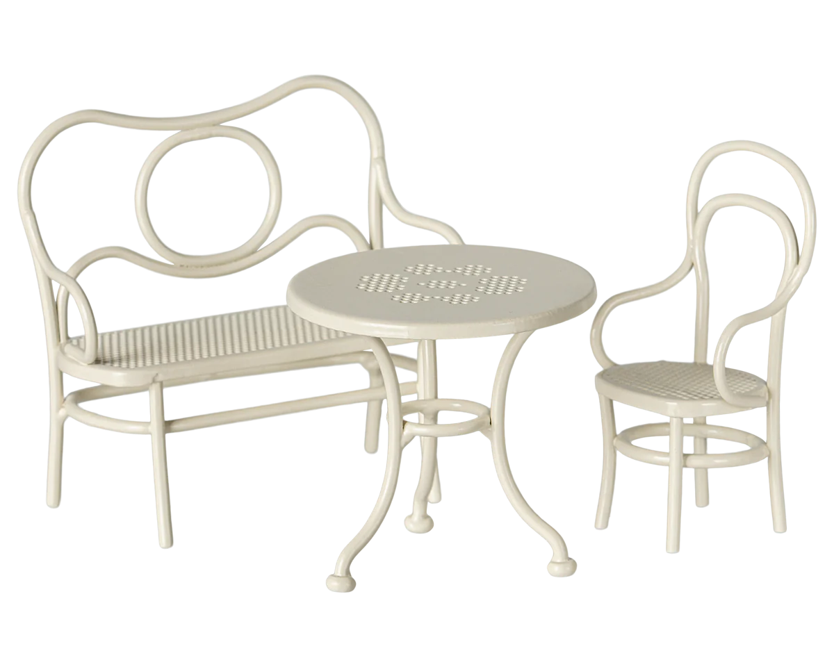 Maileg Café set, Mouse, Small - Off white | Maileg UK