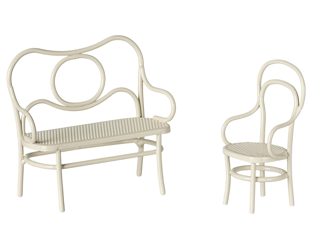 Maileg Café set, Mouse, Small - Off white | Maileg UK