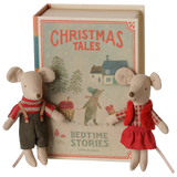 Christmas twin mice, Little sister and brother in book