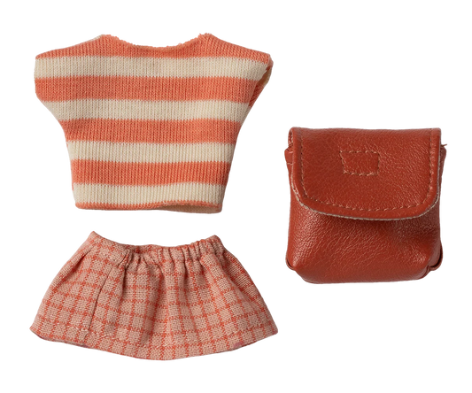 Clothes and bag, Big sister mouse - Coral