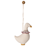 Decorative goose ornament with a red collar on a white background | Christmas Maileg UK