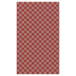 Maileg Gift Wrap featuring a classic checkerboard pattern in muted red and warm beige, shown flat against a solid white background.