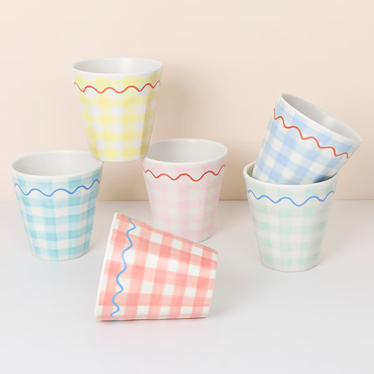 Gingham Reusable Cups