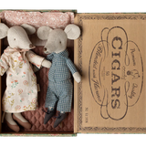 Grandma and grandpa mice in cigarbox