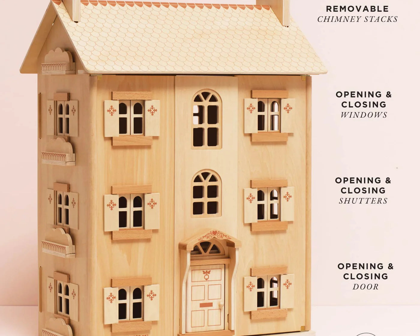 The Grand Natural Wood Dolls House